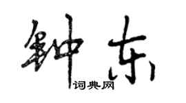 曾慶福鍾東行書個性簽名怎么寫