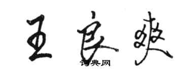 駱恆光王良爽行書個性簽名怎么寫