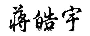 胡問遂蔣皓宇行書個性簽名怎么寫