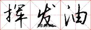 錢沛雲揮髮油行書怎么寫
