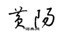 梁錦英黃陽草書個性簽名怎么寫