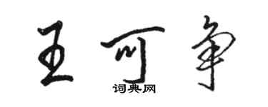 駱恆光王可爭行書個性簽名怎么寫