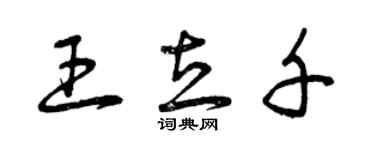 曾慶福王立千草書個性簽名怎么寫