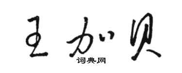 駱恆光王加貝草書個性簽名怎么寫