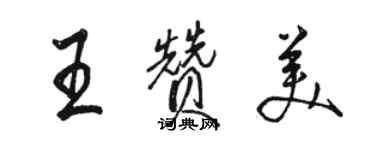 駱恆光王讚美行書個性簽名怎么寫