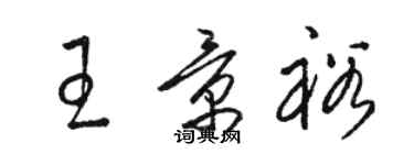 駱恆光王景裕草書個性簽名怎么寫