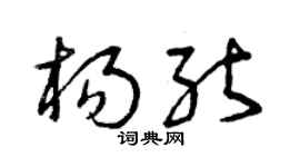 曾慶福楊能草書個性簽名怎么寫