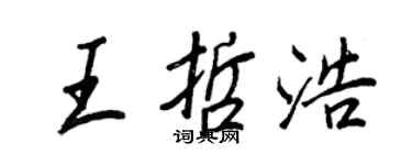 王正良王哲浩行書個性簽名怎么寫