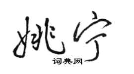 駱恆光姚寧行書個性簽名怎么寫