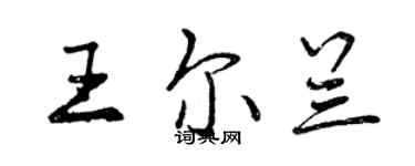 曾慶福王爾蘭行書個性簽名怎么寫