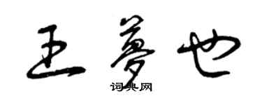 曾慶福王夢也草書個性簽名怎么寫