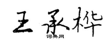 曾慶福王承樺行書個性簽名怎么寫