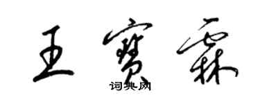 梁錦英王寶霖草書個性簽名怎么寫