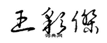 曾慶福王彩傑草書個性簽名怎么寫