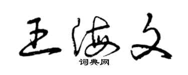 曾慶福王海文草書個性簽名怎么寫