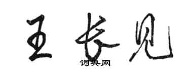 駱恆光王長見行書個性簽名怎么寫
