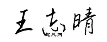 王正良王志晴行書個性簽名怎么寫