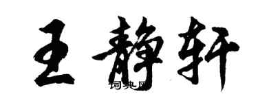 胡問遂王靜軒行書個性簽名怎么寫