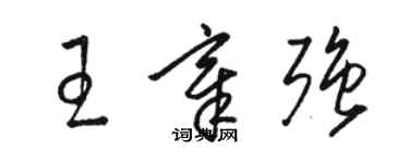 駱恆光王章強草書個性簽名怎么寫