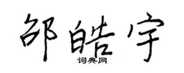 王正良邵皓宇行書個性簽名怎么寫