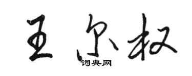 駱恆光王爾權行書個性簽名怎么寫