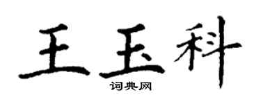 丁謙王玉科楷書個性簽名怎么寫