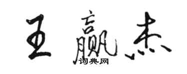 駱恆光王贏傑行書個性簽名怎么寫