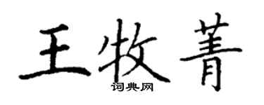 丁謙王牧菁楷書個性簽名怎么寫