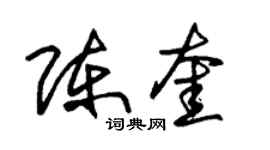 朱錫榮陳奎草書個性簽名怎么寫