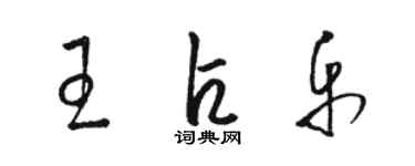 駱恆光王占樂草書個性簽名怎么寫