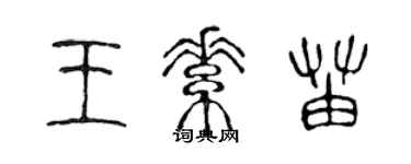 陳聲遠王素苗篆書個性簽名怎么寫