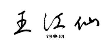 梁錦英王江仙草書個性簽名怎么寫