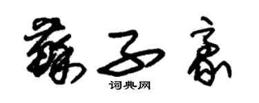 朱錫榮蘇子豪草書個性簽名怎么寫