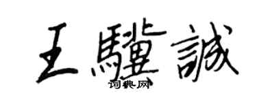 王正良王驥誠行書個性簽名怎么寫