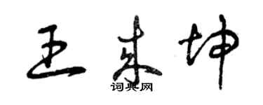 曾慶福王來坤草書個性簽名怎么寫