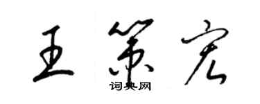 梁錦英王策宏草書個性簽名怎么寫