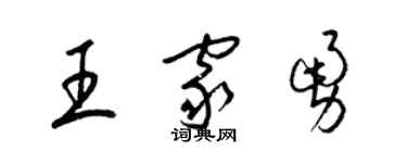 梁錦英王家勇草書個性簽名怎么寫