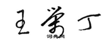 駱恆光王榮丁草書個性簽名怎么寫