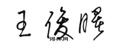 駱恆光王俊曙草書個性簽名怎么寫