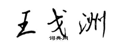 王正良王戈洲行書個性簽名怎么寫