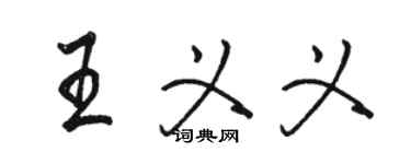 駱恆光王義義行書個性簽名怎么寫