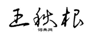曾慶福王秋根草書個性簽名怎么寫