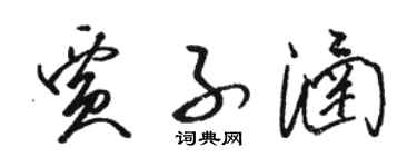 駱恆光賈子涵草書個性簽名怎么寫