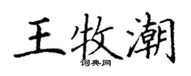 丁謙王牧潮楷書個性簽名怎么寫