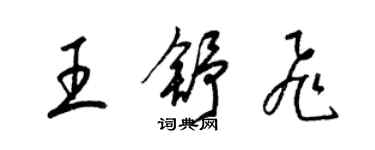 梁錦英王舒飛草書個性簽名怎么寫