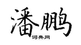 丁謙潘鵬楷書個性簽名怎么寫
