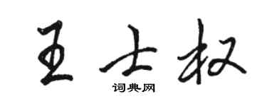 駱恆光王士權行書個性簽名怎么寫