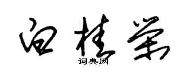 朱錫榮白桂榮草書個性簽名怎么寫