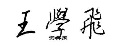 王正良王學飛行書個性簽名怎么寫