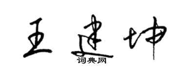 梁錦英王建坤草書個性簽名怎么寫